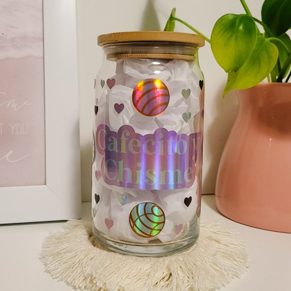 ✨️SOLD✨️ Cafecito y chisme Libbey glass with straw